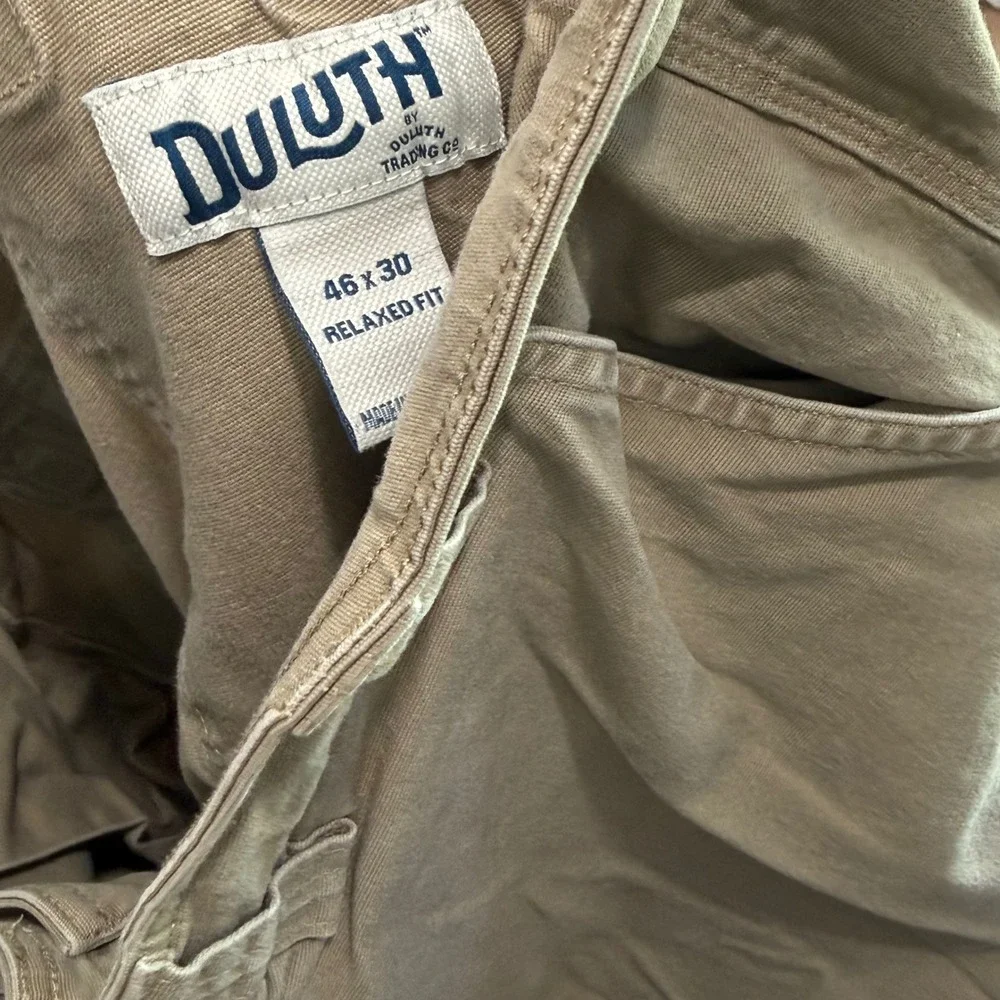 Duluth Trading Co Flex Fire Hose Cargo Pants Mens 46x30 Relaxed Fit Desert Khaki